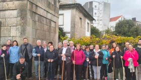Un grupo de 25 veciñas e veciños de Frades percorre os 19,5 km da sétima etapa do Camiño Portugués entre Pontevedra e Caldas