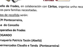 O Concello de Frades abre hoxe a campaña de Nadal de recollida de alimentos para familias necesitadas