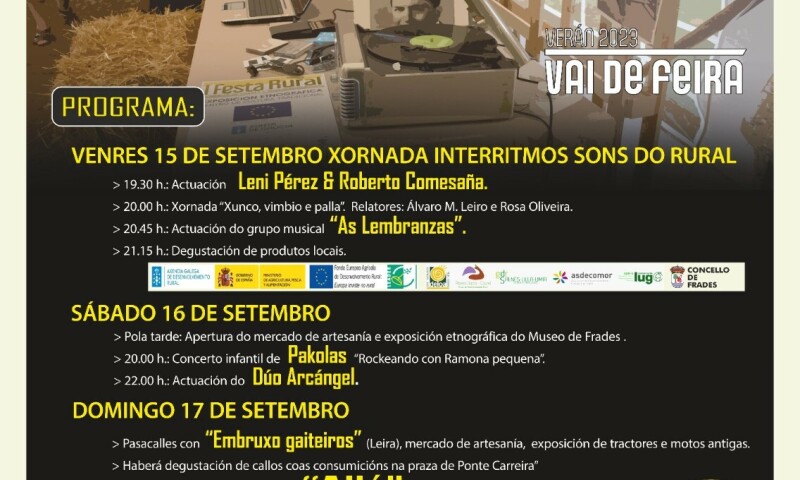 Música tradicional, mercado de artesanía e degustación de produtos locais reúnense esta fin de semana na II Festa Rural de Frades