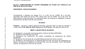 Anuncio Pleno do día 30 de xullo