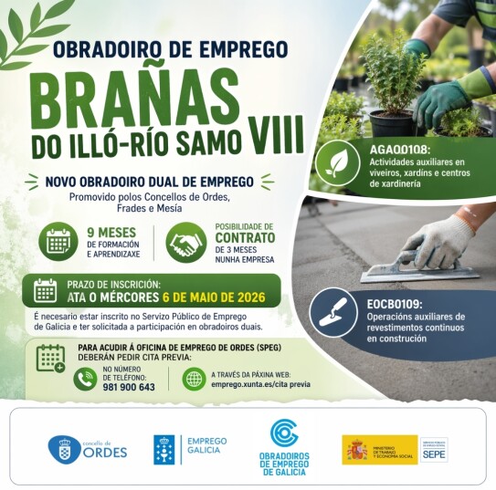 Lista definitiva de admisións e exclusión do persoal directivo, docente e de apoio do Obradoiro de Emprego "Brañas do Illó-Río Samo VIII"